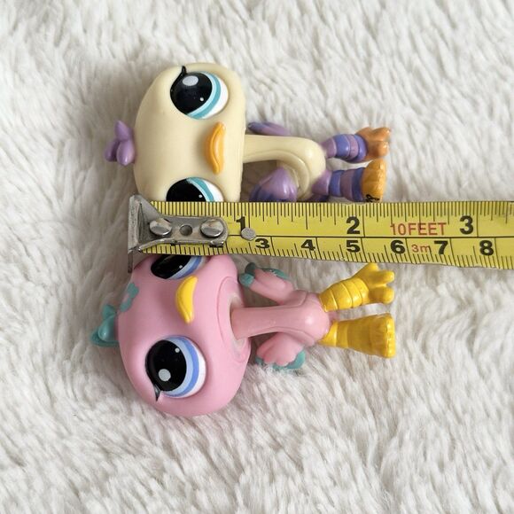 LPS Littlest Pet Shop Ostrich Pink #2348 Biege Purple #1826 Bobblehead Toy - Picture 4 of 4